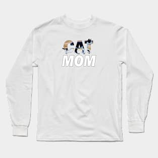 CAT MOM - black and white cat oil painting word art Long Sleeve T-Shirt